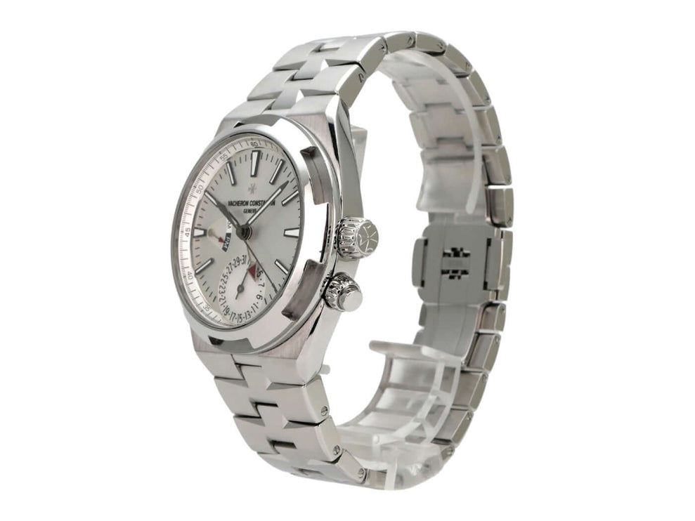 Vacheron Constantin Overseas Dual Time Ref. 7900V-110A-B333 Edelstahl-Sportuhr mit silbernem Zifferblatt und Automatikwerk