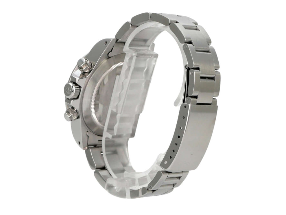 Tudor Prince Oysterdate Big Block Chronograph 79160 mit polierter Edelstahl-Lünette und robustem Band.