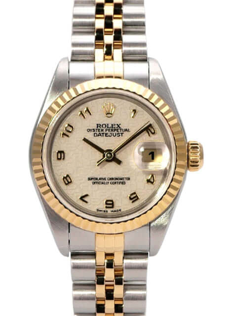 Rolex Datejust 26 Edelstahl Gelbgold 79173 Ivory Jubile-Band mit champagne Zifferblatt und jubilee Armband.