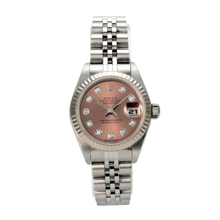 Rolex Datejust 26 Ref. 79174 Pink Dia Jubile-Band mit Diamantzifferblatt und Edelstahlarmband