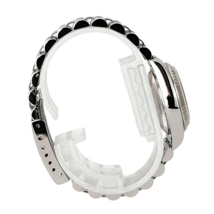 Rolex Datejust 26 Ref. 79174 Pink Dia Jubile-Band Ansicht vom Armband mit polierten und satinierten Edelstahl-Elementen.