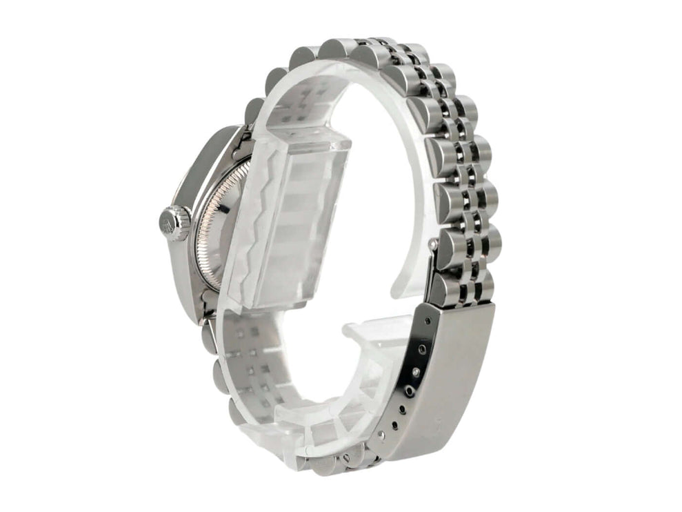 Rolex Datejust 26 Ref. 79174 Pink Dia Jubile-Band Edelstahlgehäuse und Jubile-Band von der Seite