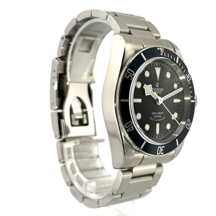 Tudor Black Bay Automatik 79220B-0001, Edelstahl, mattschwarzes Zifferblatt, blaue Lünette, Edelstahlband, einseitig drehbare Lünette aus 2014.