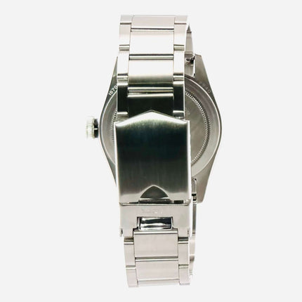 Rückseite der Tudor Black Bay 41 Ref. 79540 mit Edelstahlband und Faltschließe, Gehäuseboden aus Edelstahl, sehr guter Zustand