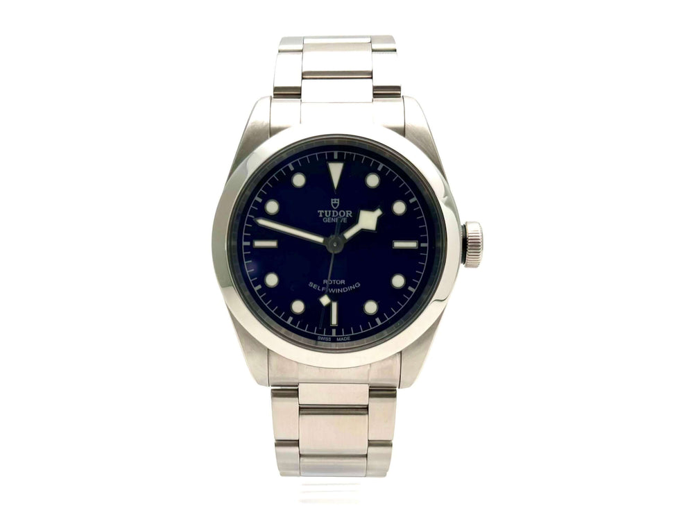 Tudor Heritage Black Bay 41 Ref. 79540-0004, Edelstahlgehäuse und -band, blaues Zifferblatt, Automatikaufzug, 41 mm, Saphirglas, wasserdicht bis 15 bar