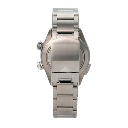 Tudor Heritage Advisor 79620TC Edelstahlband Gehäuse Ansicht von hinten, detailreiche Konstruktion.