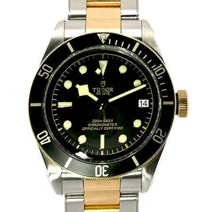 Tudor Black Bay Steel Gold Ref. 79733N-0002 Uhr, Edelstahl-Gelbgold Gehäuse und Armband, schwarzes Zifferblatt, 60-Minuten Lünette, Tauchzeitmesser