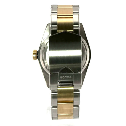 Rückseite der Tudor Black Bay Steel Gold 79733N-0002 mit Edelstahl und Gelbgold Armband
