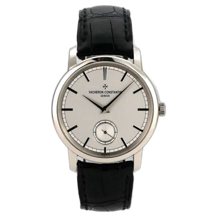 Vacheron Constantin Traditionnelle 82172/000G-9383 aus 18 kt Weißgold mit schwarzem Lederband und silbernem Zifferblatt