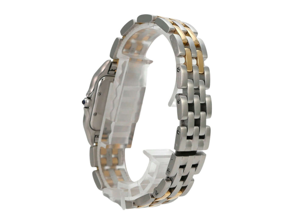 Cartier Panthere Midsize Edelstahl Gelbgold 83083242 Armband aus Edelstahl und Gelbgold seitlich präsentiert.