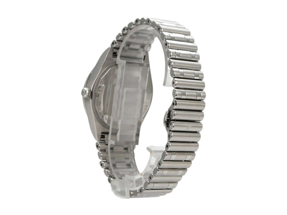 Seitenansicht der Breitling Chronomat Automatic 36 mit Edelstahlband und -gehäuse.