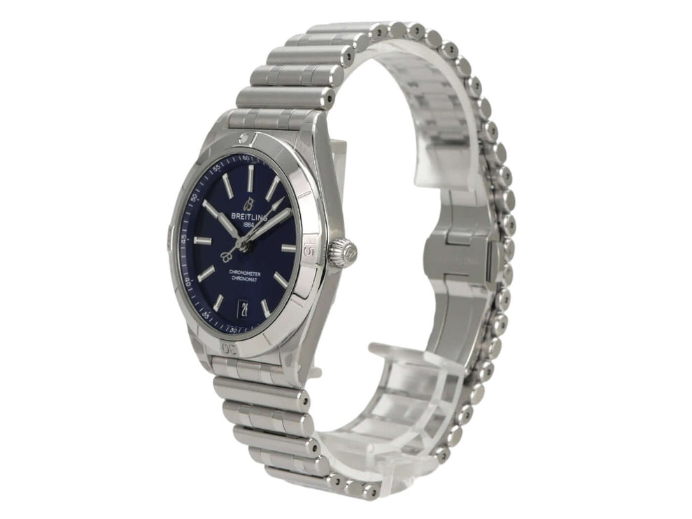 Breitling Chronomat Automatic 36 Blau A10380101C1A1 Uhr mit Edelstahlarmband und blauem Zifferblatt