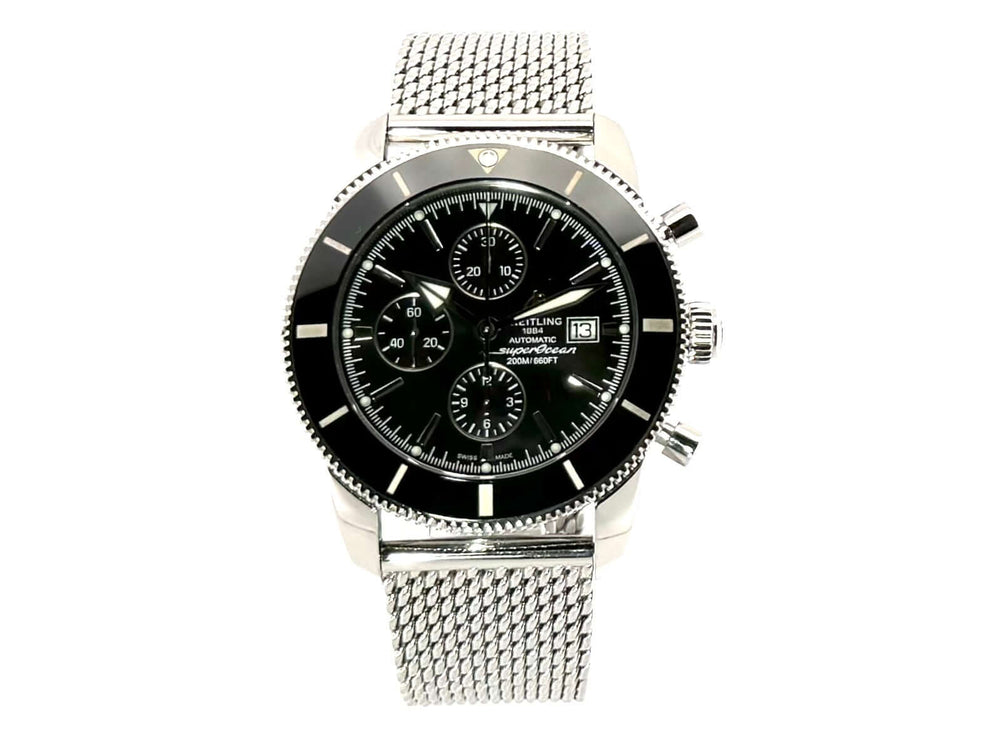 Breitling Superocean Heritage II Chronograph A1331212.BF78.152A mit schwarzem Zifferblatt und Ocean Classic Edelstahlband