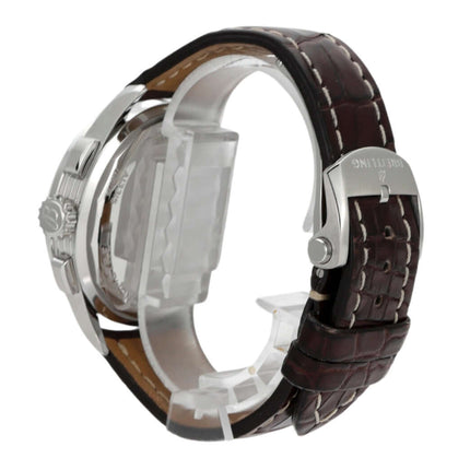Breitling Premier Chronograph 42 A13315351C1P1, braunes Krokolederarmband mit Faltschließe, Edelstahlgehäuse.