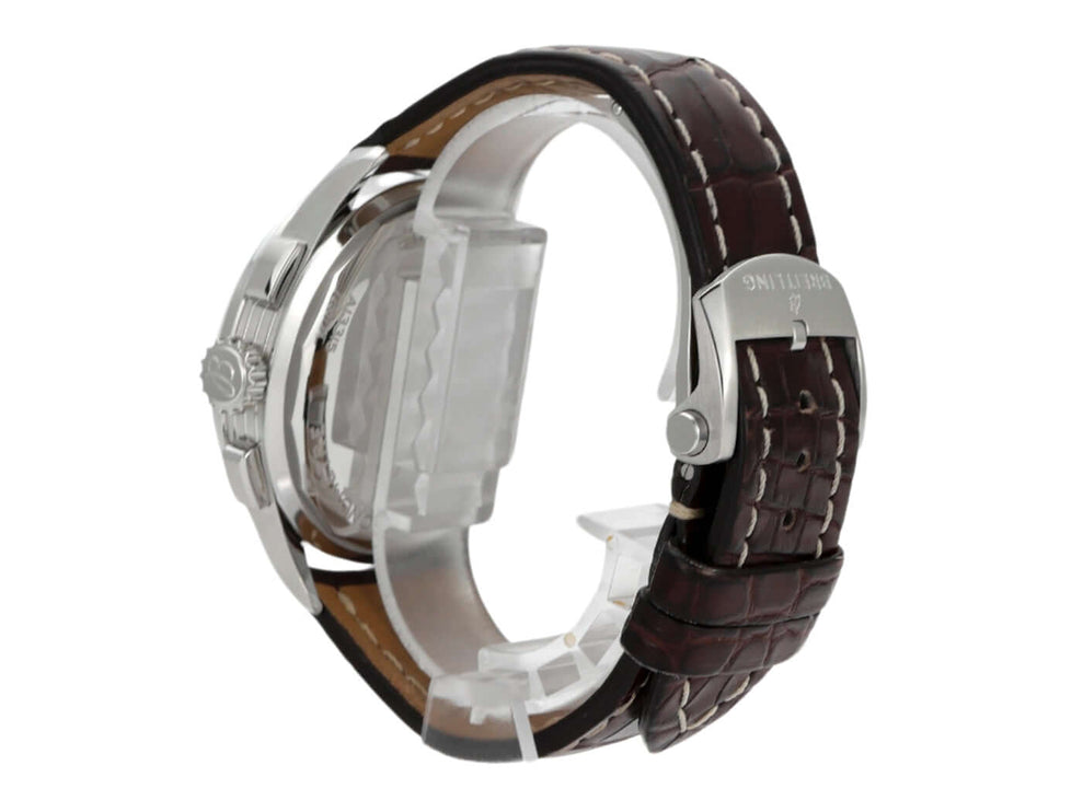Breitling Premier Chronograph 42 A13315351C1P1, braunes Krokolederarmband mit Faltschließe, Edelstahlgehäuse.