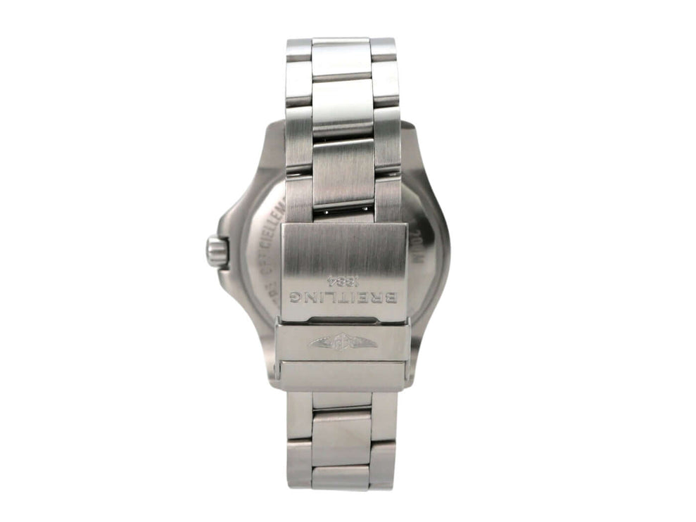 Breitling Chronomat Colt Automatic 41 A17313101F1A1 Rückansicht mit satiniertem Edelstahlarmband.