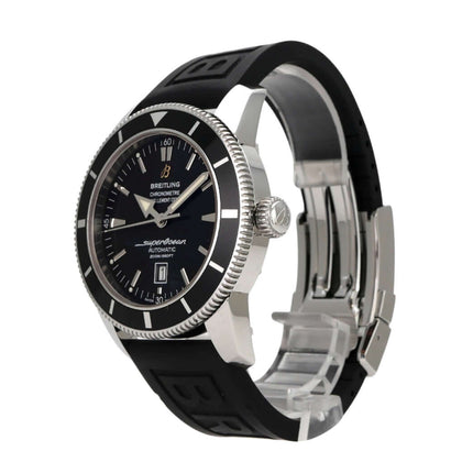 Breitling Superocean Heritage 46 A1732024.B868 mit schwarzem Kautschukband und schwarzem Zifferblatt, Automatik-Uhr.