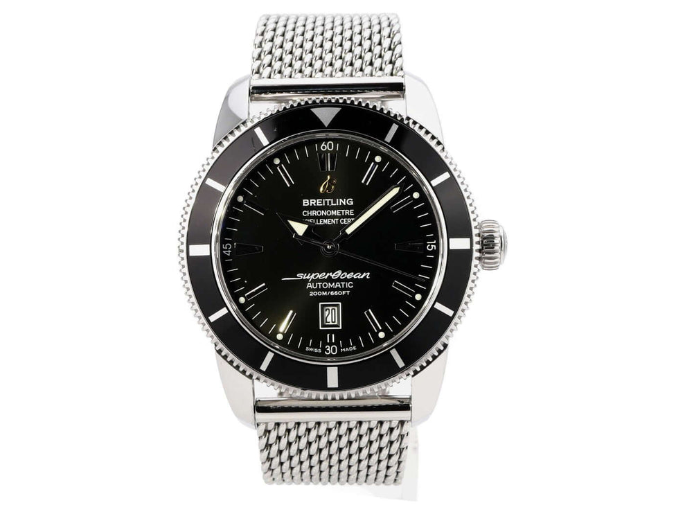 Breitling Superocean Heritage 46 A1732024.B868.152A schwarze Taucheruhr mit Edelstahlarmband und Automatik