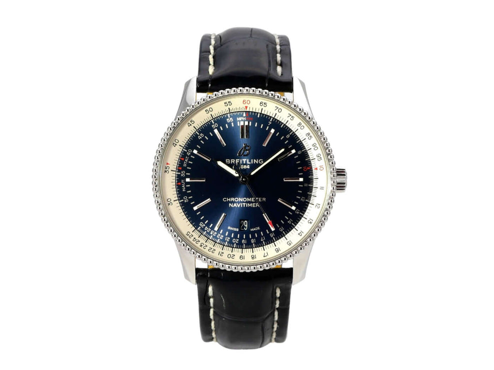 Breitling Navitimer 1 Automatic 41 A17326211C1P3 blaue Zifferblatt-Uhr mit Lederband und Rechenschieber
