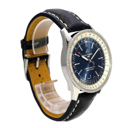 Breitling Navitimer 1 Automatic 41 A17326211C1P3, blaue Luxusuhr mit Edelstahlgehäuse und Lederband