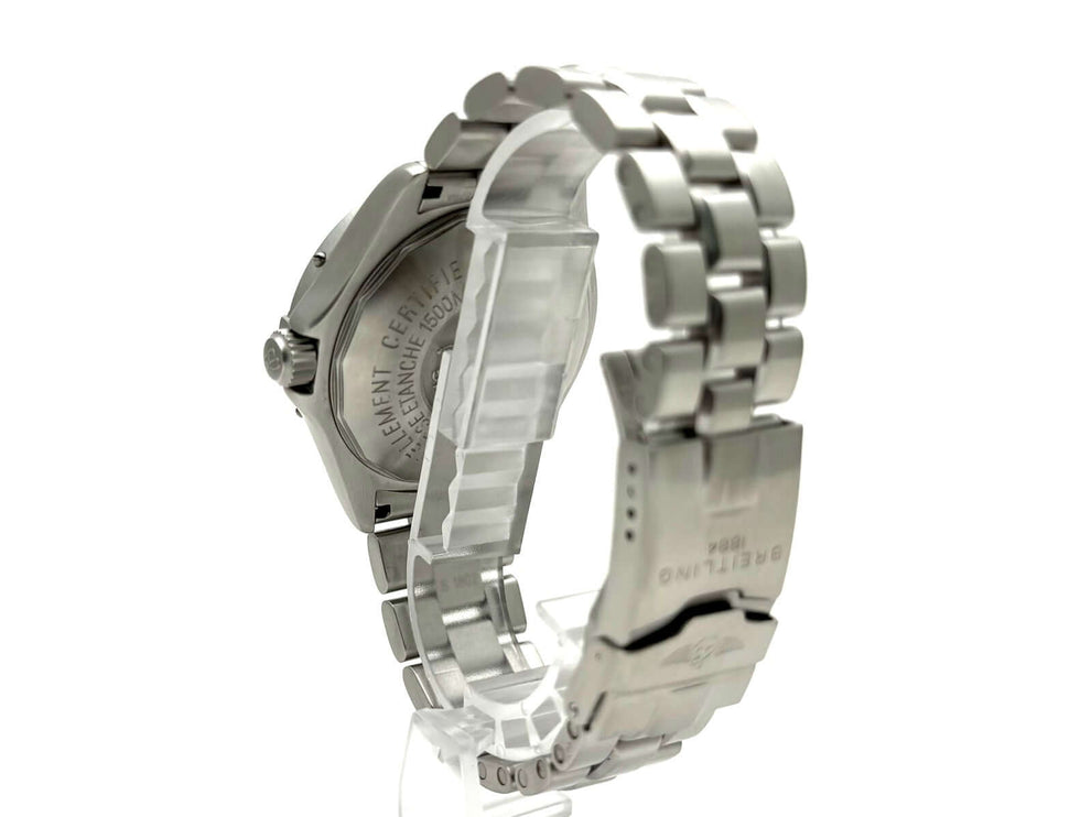 Breitling Superocean A17345-108 Rückseite und Armband aus poliertem und satiniertem Edelstahl mit Faltschließe