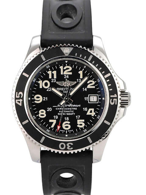 Breitling Superocean II 42 A17365C9/BD67 mit schwarzem Zifferblatt und Kautschukband