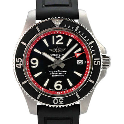 Breitling Superocean Automatic 42 Faltschließe A17366D71B2S1 schwarze Taucheruhr mit Kautschukband