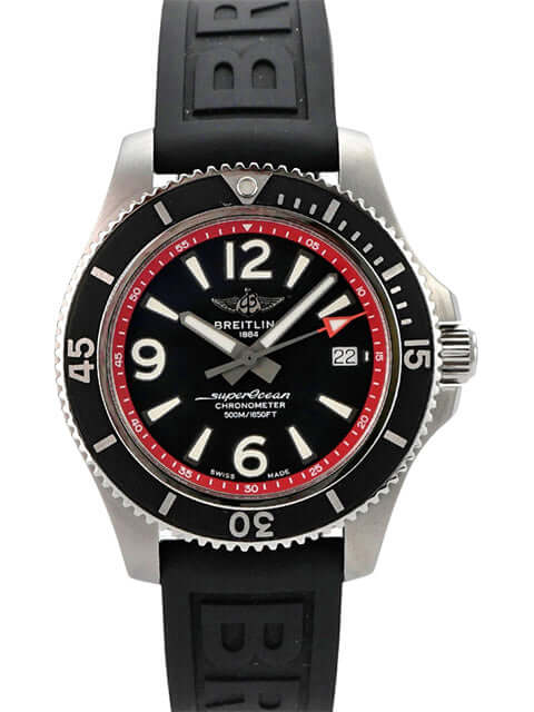 Breitling Superocean Automatic 42 Faltschließe A17366D71B2S1 schwarze Taucheruhr mit Kautschukband