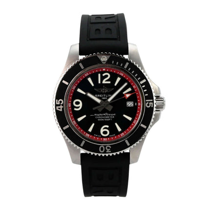 Breitling Superocean Automatic 42 Faltschließe A17366D71B2S1 Uhr mit schwarzem Zifferblatt und Kautschukband