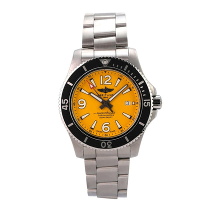 Breitling Superocean Automatic 44 Gelb A17367021I1A1 mit gelbem Zifferblatt und Edelstahlband