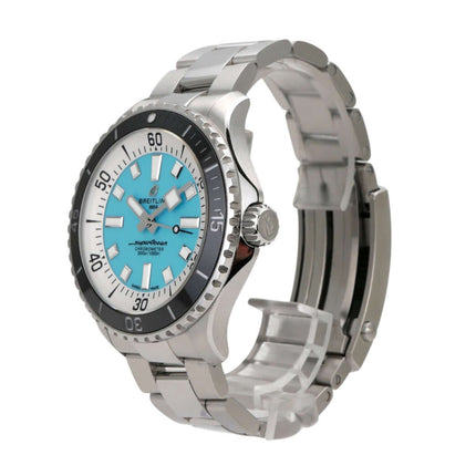Breitling Superocean Automatic 44 A17376211L2A1 Uhr mit türkisem Zifferblatt und Edelstahlarmband
