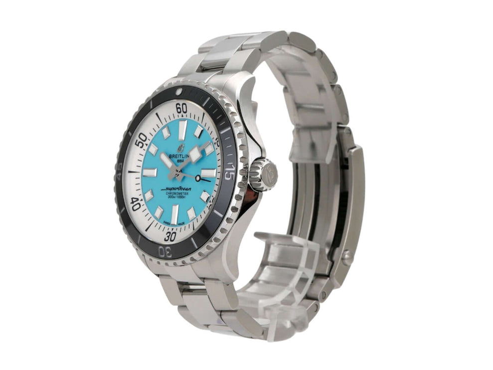 Breitling Superocean Automatic 44 A17376211L2A1 Uhr mit türkisem Zifferblatt und Edelstahlarmband