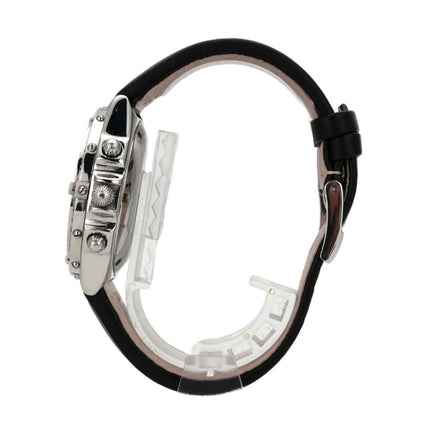 Breitling Chronomat Longitude Thunderbirds A20048 mit schwarzem Lederband und satiniertem Edelstahlgehäuse.