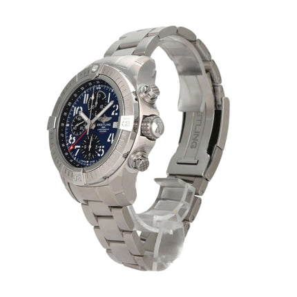 Breitling Avenger Chronograph GMT 45 A24315101C1A1, Edelstahlgehäuse, blaues Zifferblatt, automatische Uhr mit Chronograph.