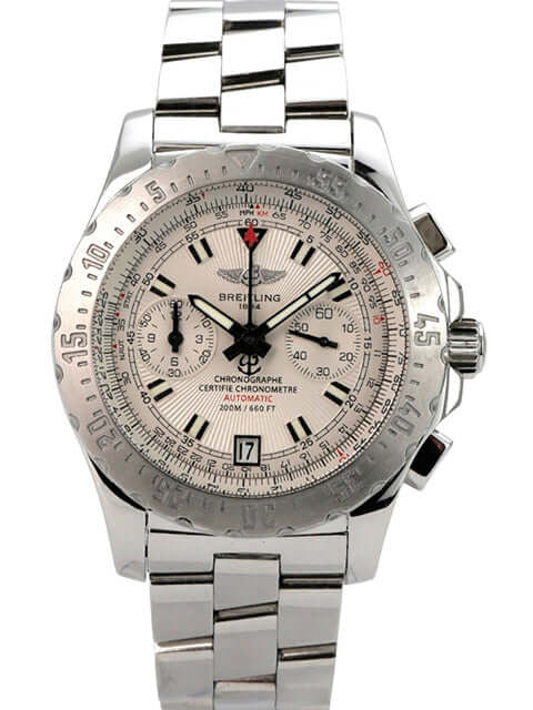 Breitling Skyracer Chronograph Ref. A27362, Edelstahl, silberfarbenes Zifferblatt, Chronograph, Automatik, 43,5 mm