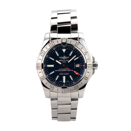 Breitling Avenger II GMT A3239011.C872.170A Armbanduhr mit blauem Zifferblatt und Edelstahlarmband