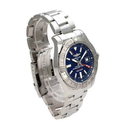 Breitling Avenger II GMT A3239011.C872.170A mit poliertem Edelstahlarmband und blauem Zifferblatt