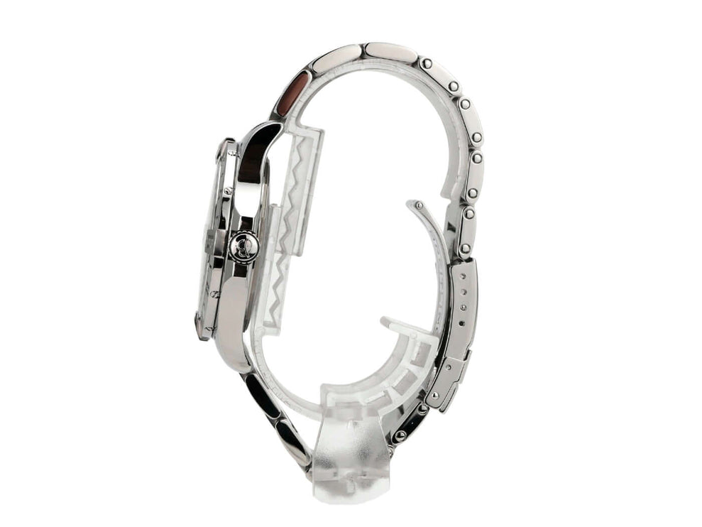 Seitenansicht der Breitling Avenger II GMT A3239011.C872.170A mit poliertem Edelstahlarmband.