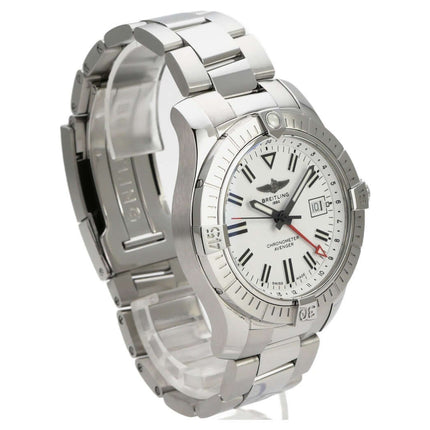 Breitling Avenger Automatic GMT 43 A32397101A1A1 Edelstahlarmband mit silbernem Zifferblatt und GMT-Funktion