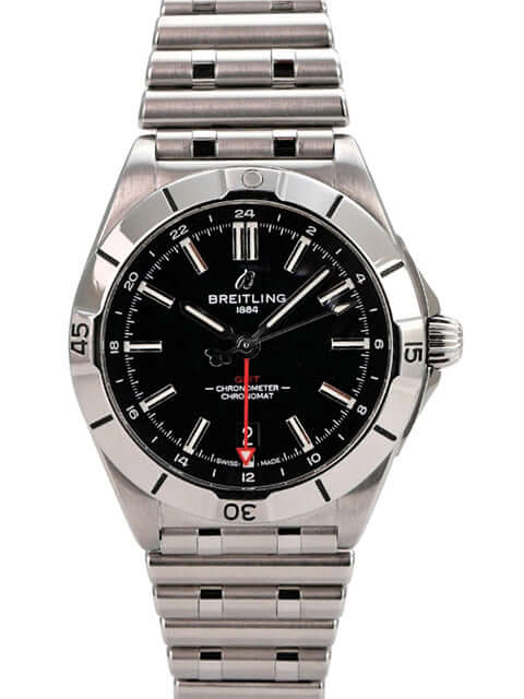 Breitling Chronomat Automatic GMT 40 Ref. A32398101B1A1 mit schwarzem Zifferblatt und Edelstahlarmband