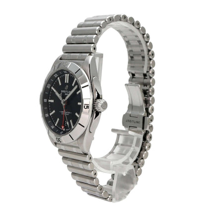 Breitling Chronomat Automatic GMT 40 Ref. A32398101B1A1 mit Edelstahlarmband und schwarzem Zifferblatt