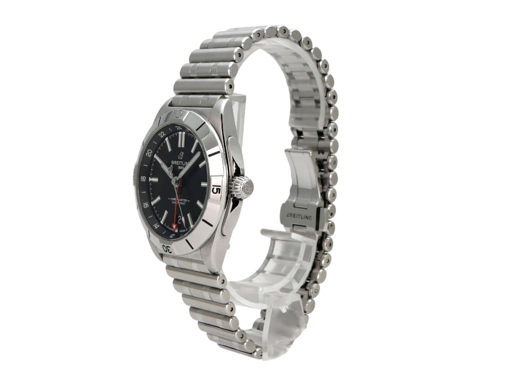 Breitling Chronomat Automatic GMT 40 Ref. A32398101B1A1 mit Edelstahlarmband und schwarzem Zifferblatt