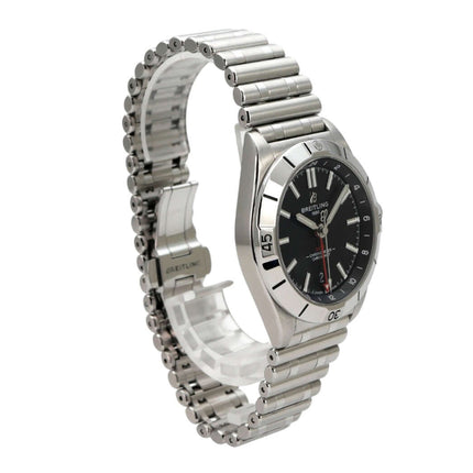 Breitling Chronomat Automatic GMT 40 Ref. A32398101B1A1 mit Edelstahlband und schwarzem Zifferblatt