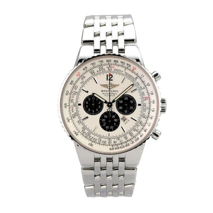 Breitling Navitimer Heritage A35340 Armbanduhr mit Edelstahlband und silberfarbenem Zifferblatt