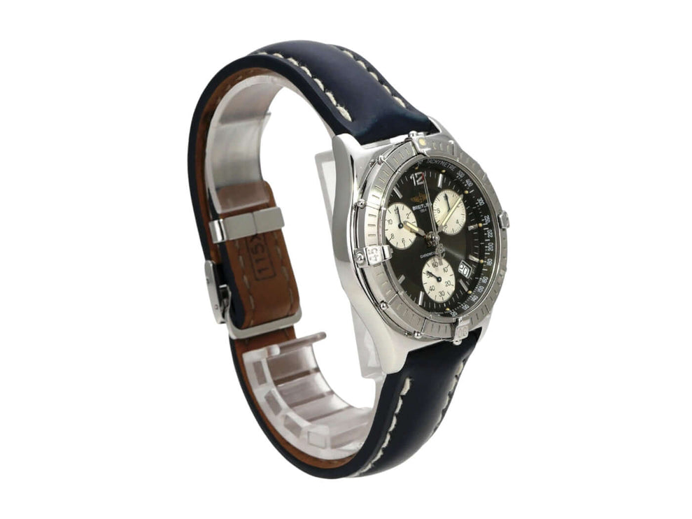 Breitling Sirius Chronograph Ref. A53011 mit Edelstahlgehäuse und blauem Lederarmband