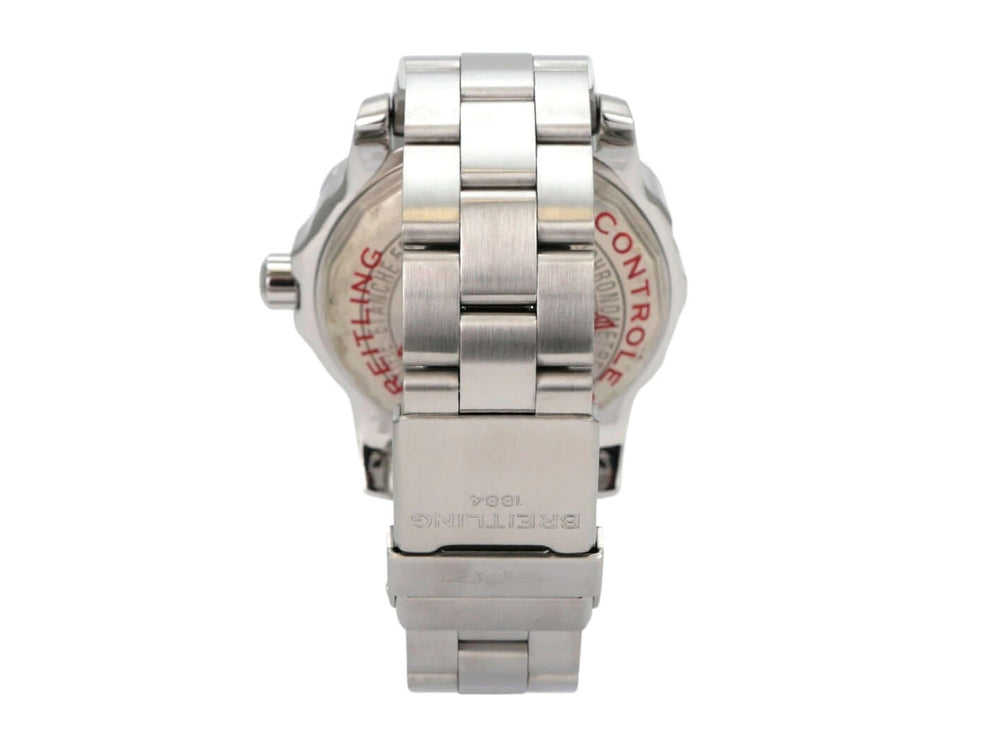 Breitling Colt 44 A7438710.G943.157A Rückansicht mit Edelstahlband und Faltschließe.