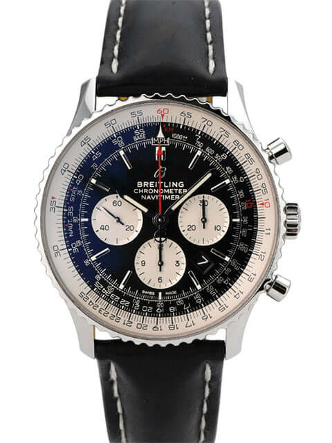 Breitling Navitimer 1 B01 Chronograph 46 AB0127211B1X1 mit schwarzem Zifferblatt und Lederarmband
