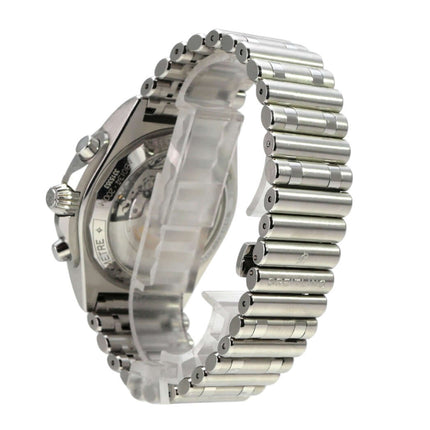 Breitling Chronomat B01 42 Chronograph AB0134101C1A1 mit Edelstahlband und transparentem Gehäuse.