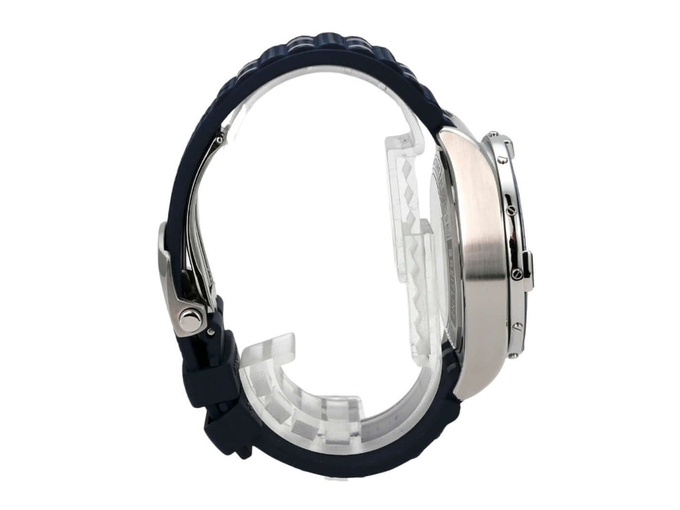 Breitling Super Chronomat B01 44 Chronograph AB0136161C1S1 seitliche Ansicht mit Kautschukband und Edelstahl Gehäuse.