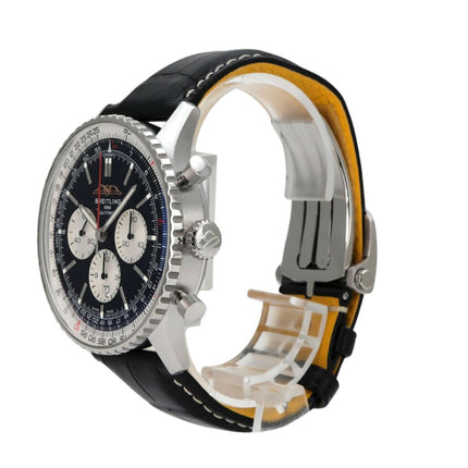 Breitling Navitimer B01 Chronograph 46 AB0137211B1P1 mit schwarzem Alligatorlederband und poliertem Gehäuse